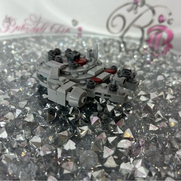 Disney Star Wars Lego millennium falcon mini Gray Miniature Spaceship Toy - Picture 2 of 5